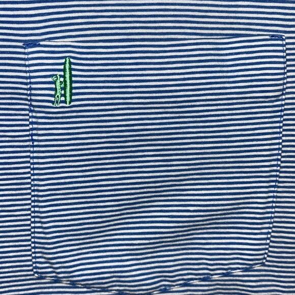 2-Men’s retro Johnnie-O blue & pink cotton/spandex Pocket Polo golf shirt XXL - Picture 6 of 7